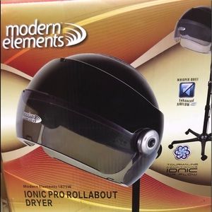 Overhead dryer. They work awesome, drying your hair all the way through.